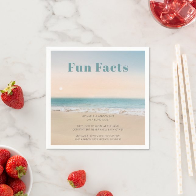 Simple Fun Facts Beach Wedding  Napkin (Insitu)