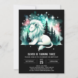 Simple Fun Lion Birthday Invitation