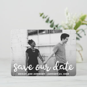 Simple Fun Script Photo Modern Wedding Save The Date