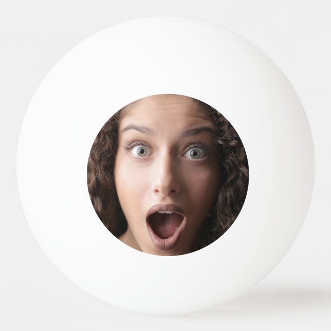 Simple Fun Surprised Funny Face Photo Ping Pong Ball (Front)