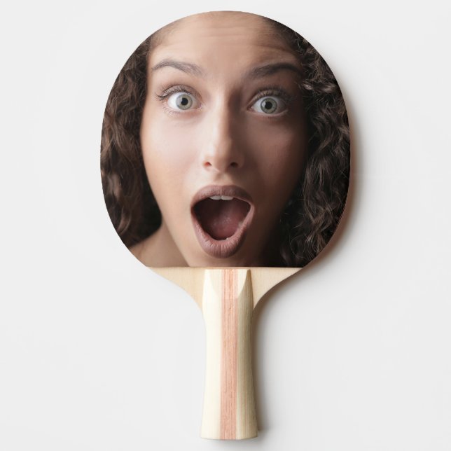 Simple Fun Surprised Funny Face Photo Ping Pong Paddle (Front)