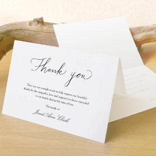 Simple Funeral and Sympathy Thank You Card