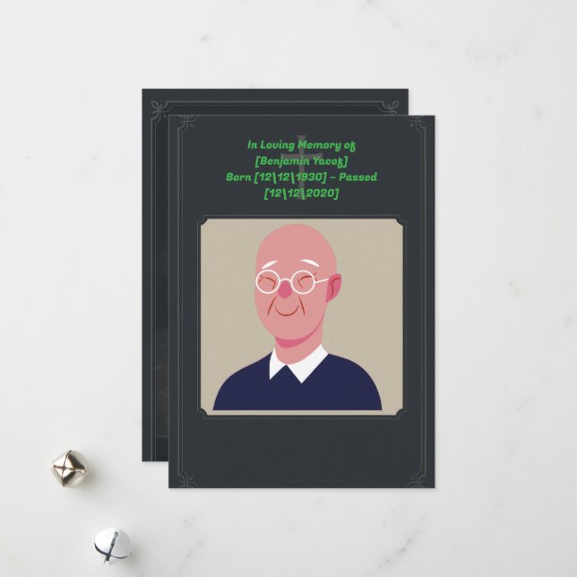 Simple Funeral Invitation Card (Front/Back In Situ)