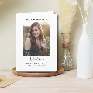 Simple Funeral Memorial 2 Photo Keepsake Card