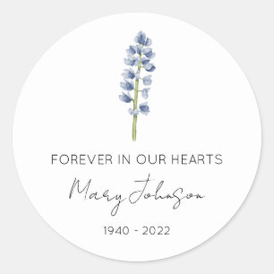 Simple Funeral Memorial  Classic Round Sticker