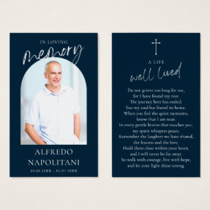 Simple Funeral Memorial Cross Photo Prayer Cards