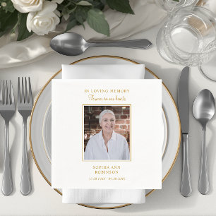 Simple Funeral Memorial Photo Napkin