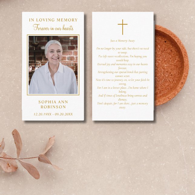 Simple Funeral Memorial Photo Prayer Card (Creator Uploaded)