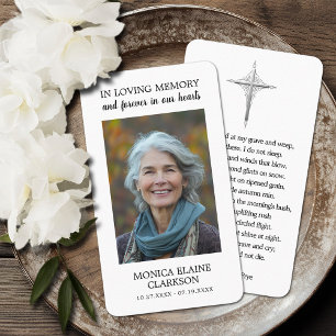 Simple Funeral Memorial Photo Prayer Card