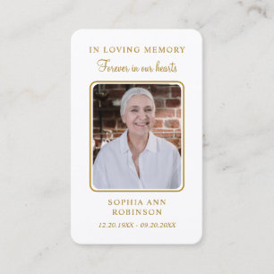 Simple Funeral Memorial Photo Prayer Card