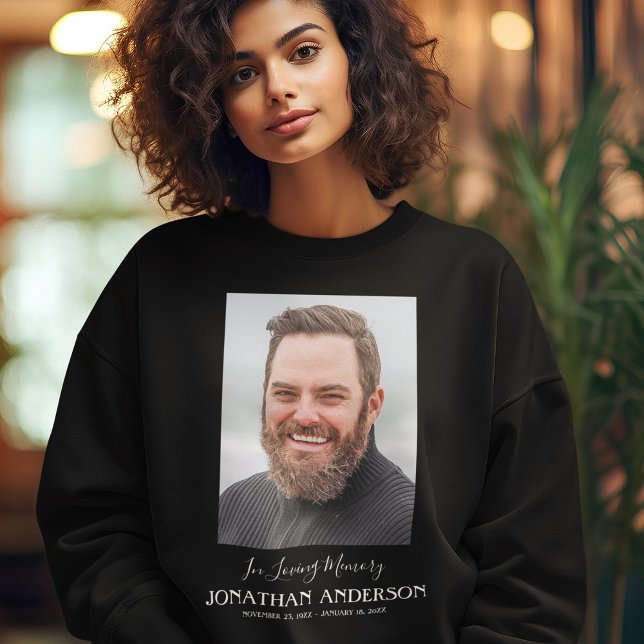 Simple Funeral Memorial Photo Sweatshirt (Creator Uploaded)