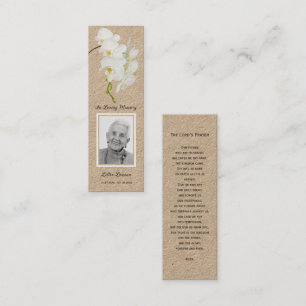 Simple Funeral Memorial Prayer Photo Bookmark Card