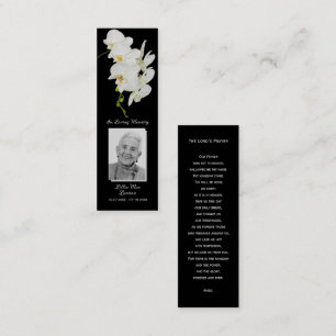 Simple Funeral Memorial Prayer Photo Bookmark Card