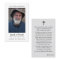 Simple Funeral Memorial Prayer Photo Card