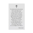 Simple Funeral Memorial Prayer Photo Card