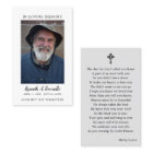 Simple Funeral Memorial Prayer Photo Card