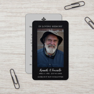 Simple Funeral Memorial Prayer Photo Card