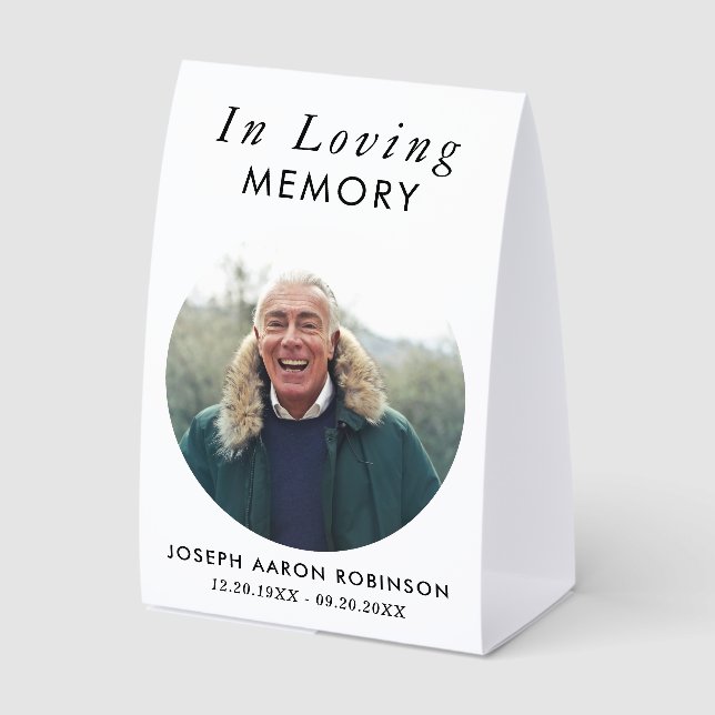 Simple Funeral Photo Memorial Keepsake (Front)