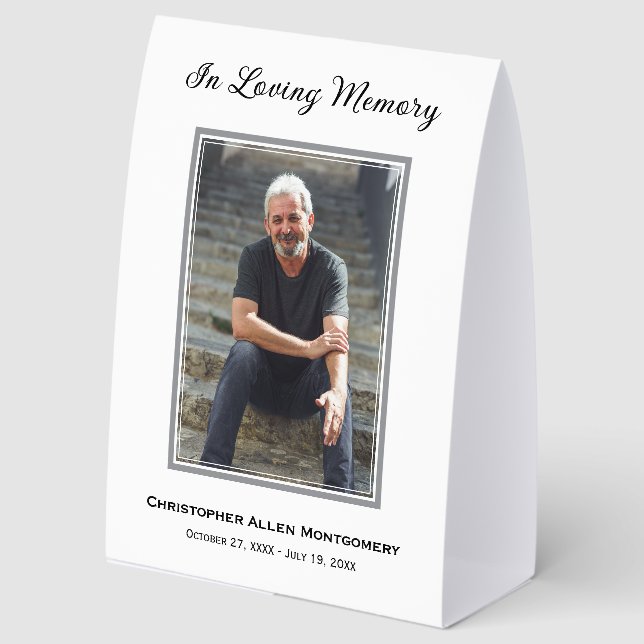 Simple Funeral Photo Memorial Tribute (Front)