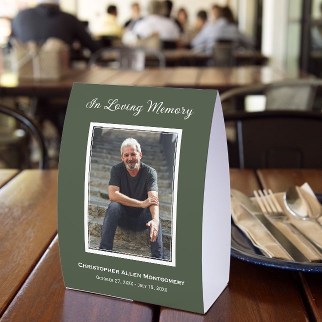 Simple Funeral Photo Memorial Tribute Green (Insitu(Restaurant))