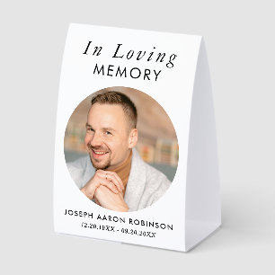 Simple Funeral Photo Modern Memorial Keepsake