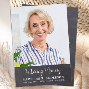 Simple Funeral Photo Modern Memorial Sympathy Thank You Card