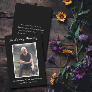 Simple Funeral Photo Sympathy Memorial Card
