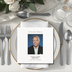 Simple Funeral Photo Sympathy Memorial Napkin