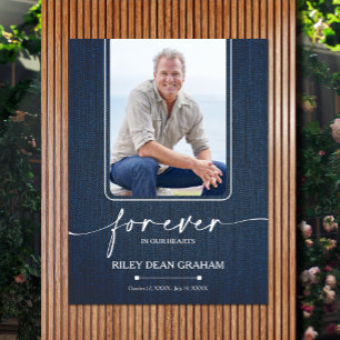 Simple Funeral Photo Sympathy Memorial Poster