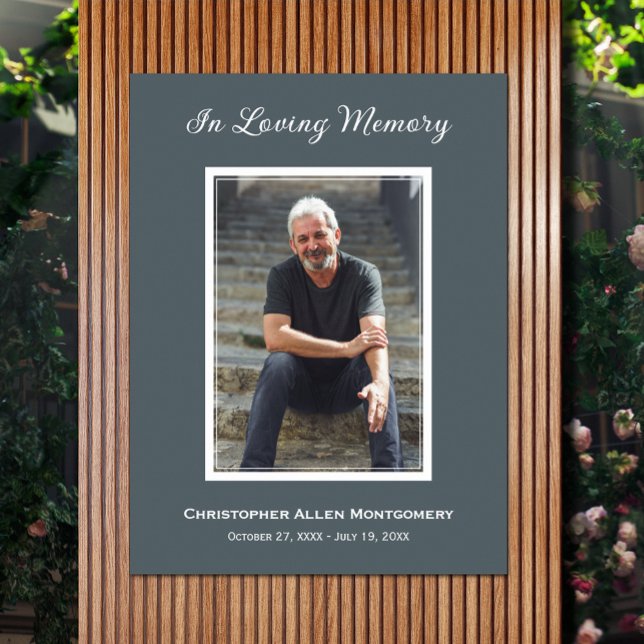 Simple Funeral Photo Sympathy Memorial Poster (Funeral photo memorial poster, PRINTED and/or INSTANT DOWNLOAD, choose your size when ordering)
