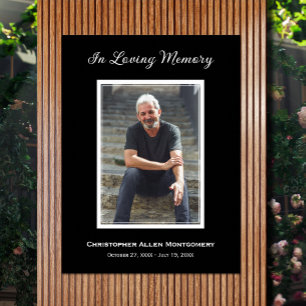Simple Funeral Photo Sympathy Memorial Poster