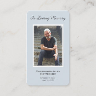 Simple Funeral Photo Sympathy Memorial Prayer Card