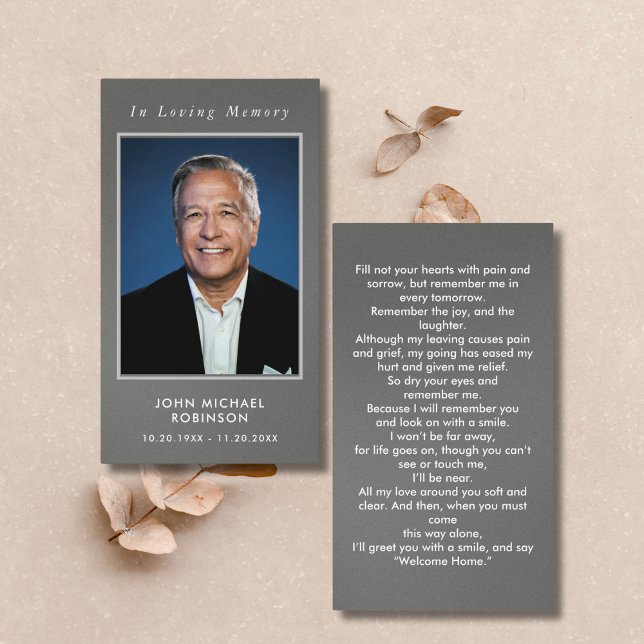 Simple Funeral Photo Sympathy Memorial Prayer Card (Creator Uploaded)