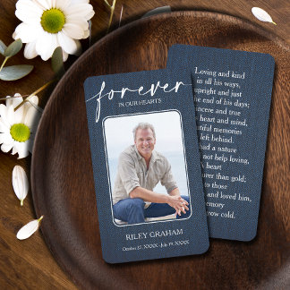 Simple Funeral Photo Sympathy Memorial Prayer Card