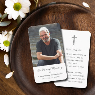 Simple Funeral Photo Sympathy Memorial Prayer Card