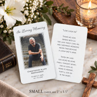 Simple Funeral Photo Sympathy Memorial Prayer Card