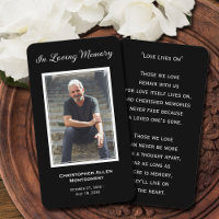 Simple Funeral Photo Sympathy Memorial Prayer Card