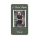 Simple Funeral Photo Sympathy Memorial Prayer Card