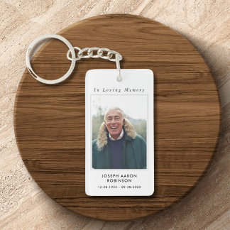 Simple Funeral Photo Sympathy Memorial Prayer Key Ring