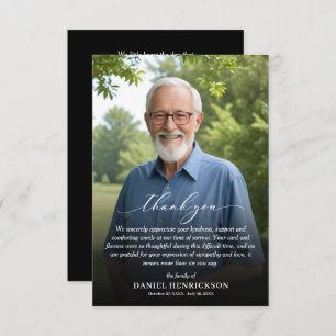 Simple Funeral Photo Sympathy Thank You Card