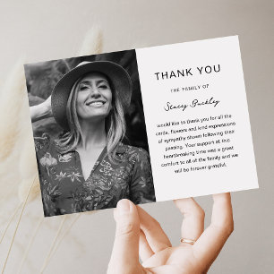 Simple Funeral Photo Sympathy Thank You Card