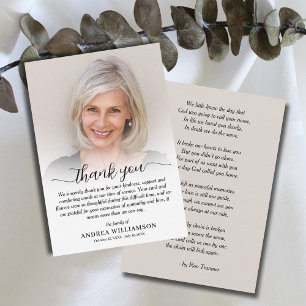 Simple Funeral Photo Sympathy Thank You Card