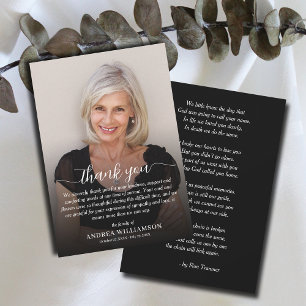 Simple Funeral Photo Sympathy Thank You Card