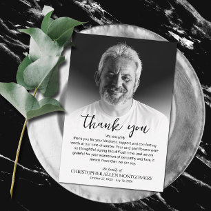 Simple Funeral Photo Thank You Card