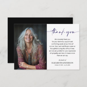 Simple Funeral Photo Thank You Card