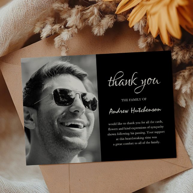 Simple Funeral Photo Thank You Card | Sympathy (Creator Uploaded)