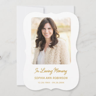 Simple Funeral Sympathy Memorial Remembrance Cards