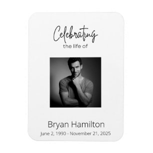Simple Funeral Sympathy Photo Memorial Magnet