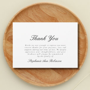 Simple Funeral Sympathy Thank You Note
