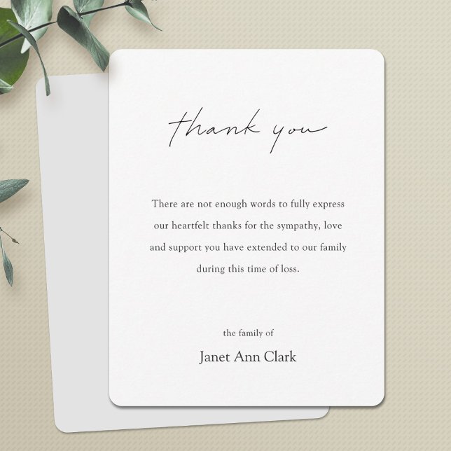 Simple Funeral Thank You Card (Creator Uploaded)